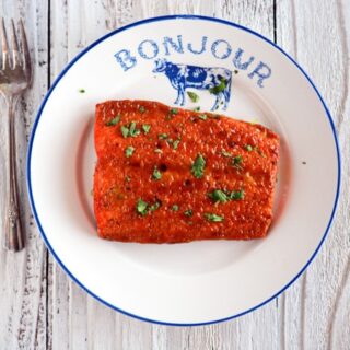 Salmon with Mustard and Brown Sugar Glaze