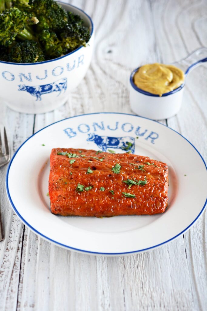 Salmon with Mustard and Brown Sugar Glaze