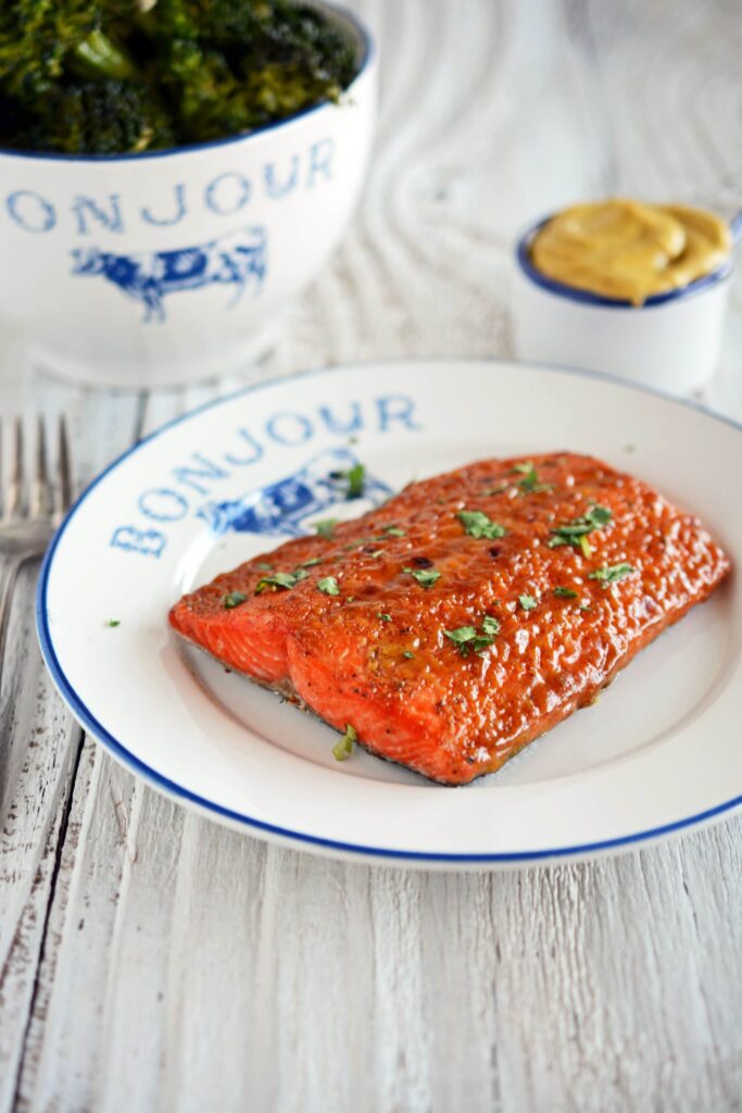 Salmon with Mustard and Brown Sugar Glaze