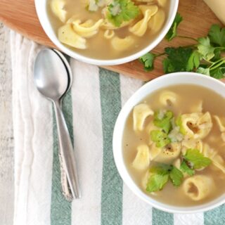Cheese Tortellini in Light Broth