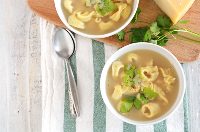 Cheese Tortellini in Light Broth