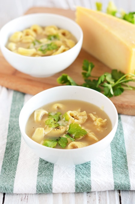 Cheese Tortellini in Light Broth