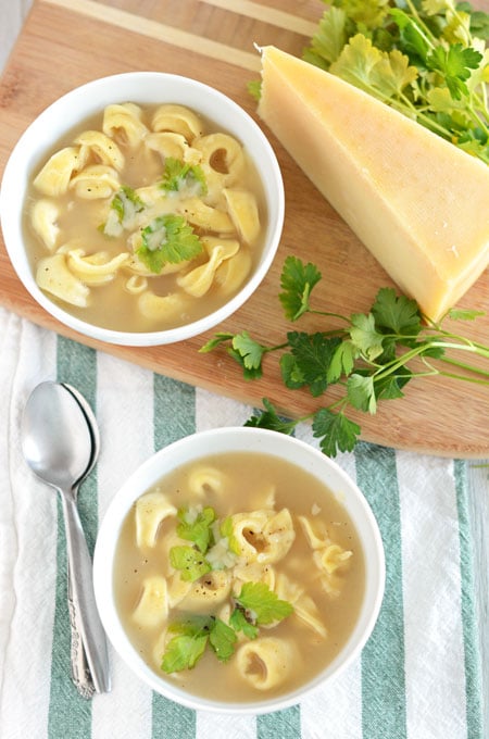 Cheese Tortellini in Light Broth