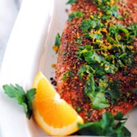 Pepper and Coriander Coated Salmon Filets