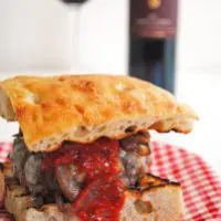 Chianti Burgers with Caramelized Onions