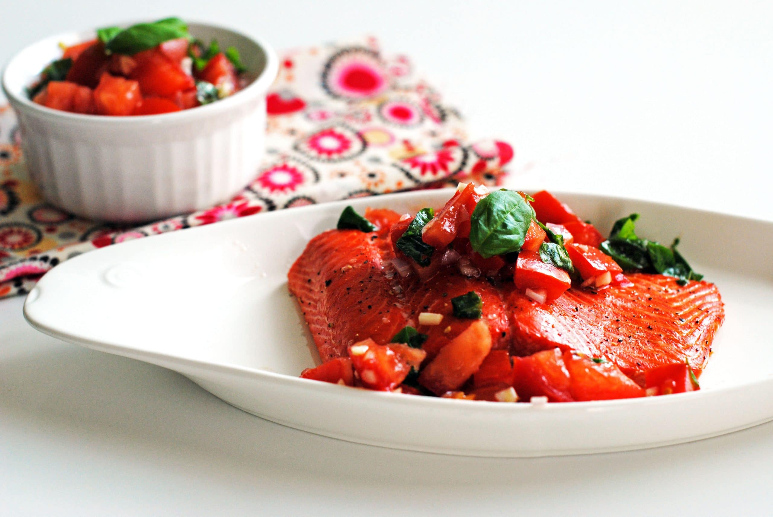 Oven Baked Salmon with Fresh Tomato Relish