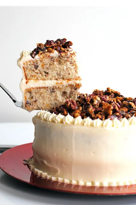 Red Walnut Praline Cake