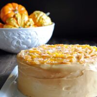 Pumpkin Spice Layer Cake with Caramel Cream Cheese Frosting