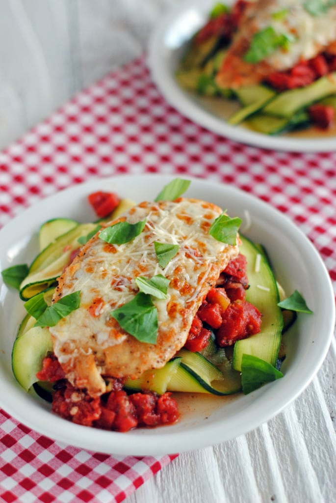 Chicken Parmesan with Zucchini Noodles