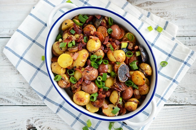 Cheesy Roasted Potatoes with Bacon