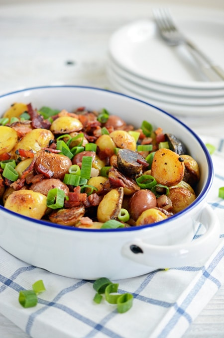 Cheesy Roasted Potatoes with Bacon