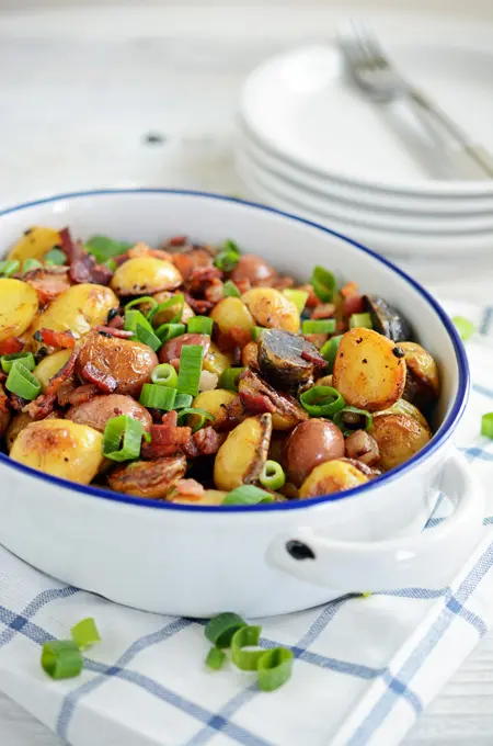 Cheesy Roasted Potatoes with Bacon