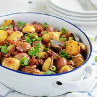 Cheesy Roasted Potatoes with Bacon