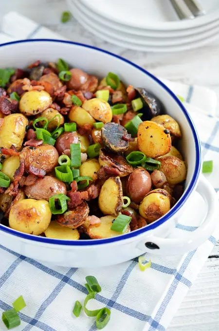 Cheesy Roasted Potatoes with Bacon