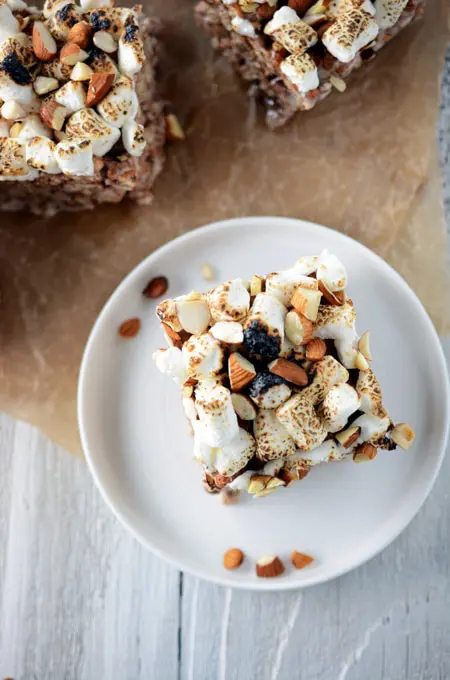 Rocky Road Brown Rice Crispy Treats