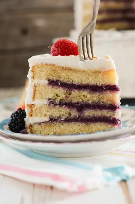 White Almond Cake with Buttercream Frosting