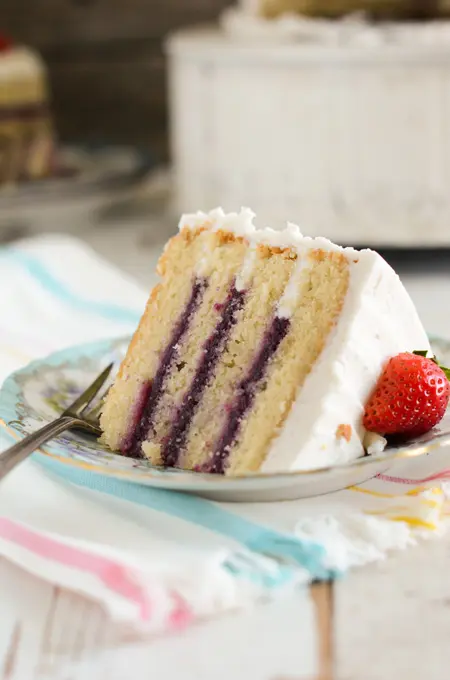 White Almond Cake with Buttercream Frosting