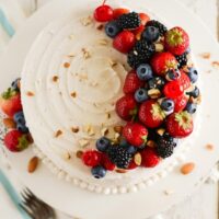 White Almond Cake with Buttercream Frosting