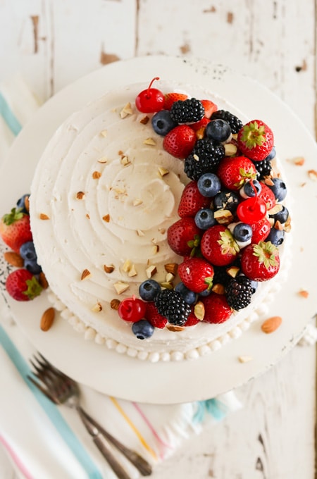 White Almond Cake with Buttercream Frosting