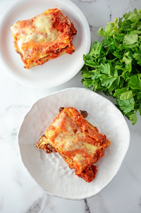 Easy Sausage and Mushroom Lasagna - The Cake Chica