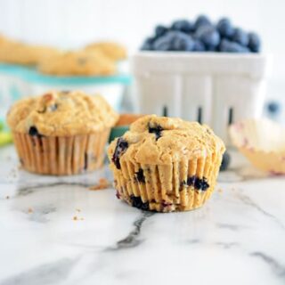 Reduced Sugar Blueberry Muffins