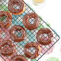 Old-Fashioned Sour Cream Dougnuts with Chocolate Glaze