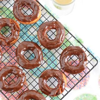 Old-Fashioned Sour Cream Dougnuts with Chocolate Glaze