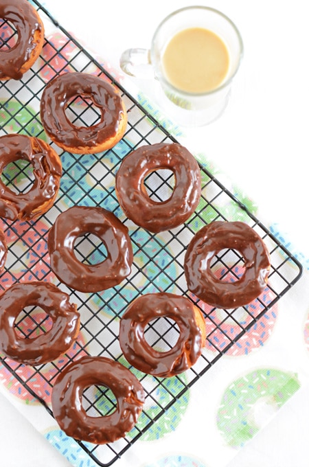 Old-Fashioned Sour Cream Dougnuts with Chocolate Glaze