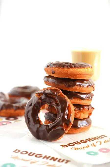 Old-Fashioned Sour Cream Dougnuts with Chocolate Glaze