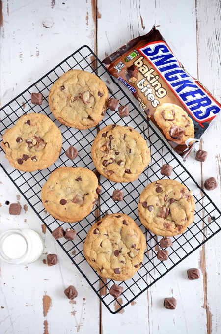 Snickers Chocolate Chip Cookies | Made with Snickers Bites