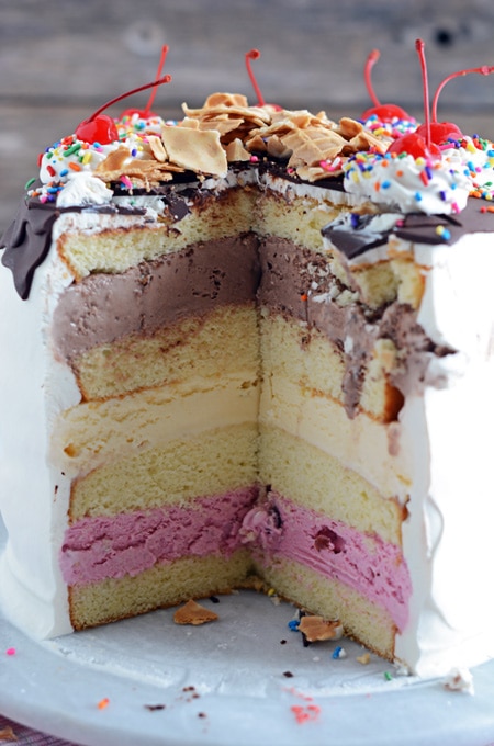 Grandmas Neapolitan Ice Cream Cake