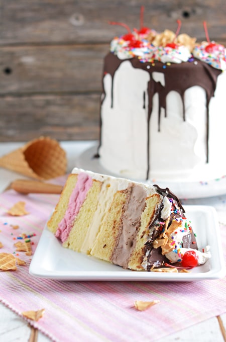 Grandmas Neapolitan Ice Cream Cake