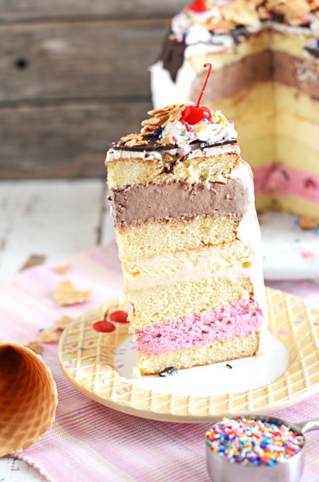 Grandmas Neapolitan Ice Cream Cake