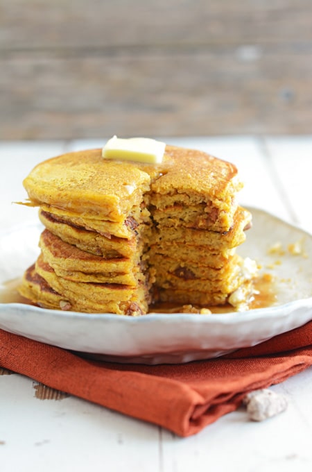 Spiced Pumpkin-Pecan Pancakes