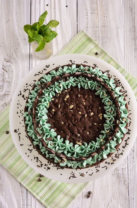 Mint Chocolate Chip Cookie Cake