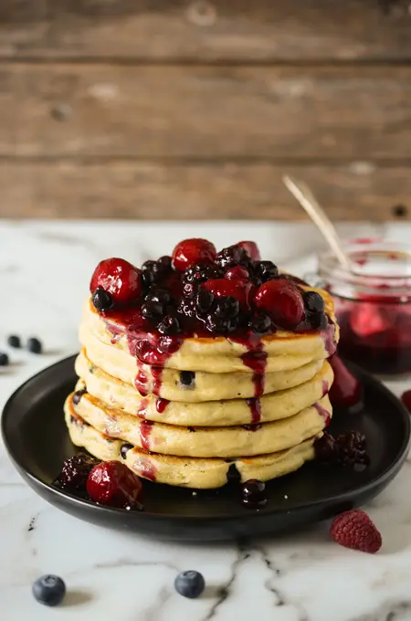 Multigrain Blueberry Pancakes