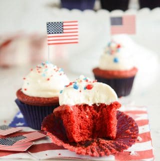 July 4th Red Velvet Cupcakes