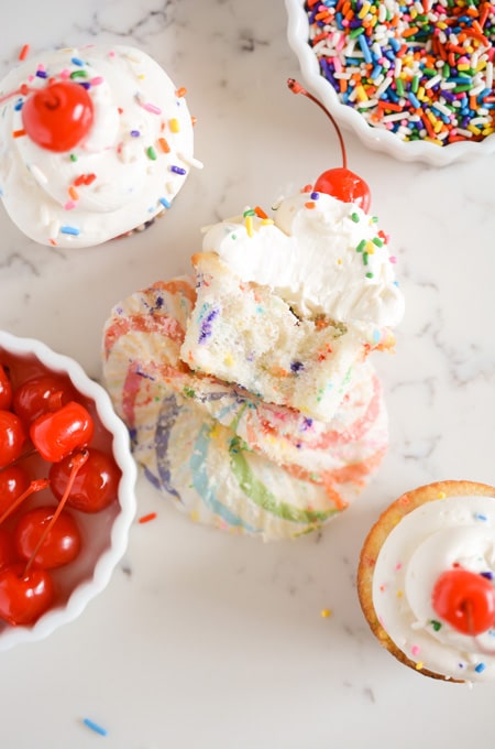Confetti Cupcakes with Confetti Buttercream