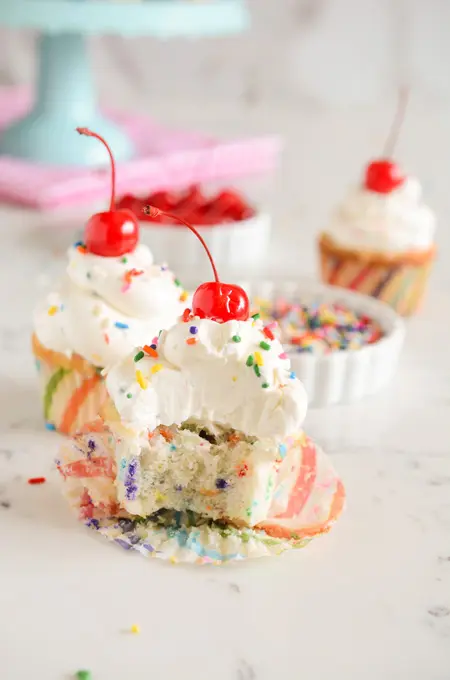 Confetti Cupcakes with Confetti Buttercream