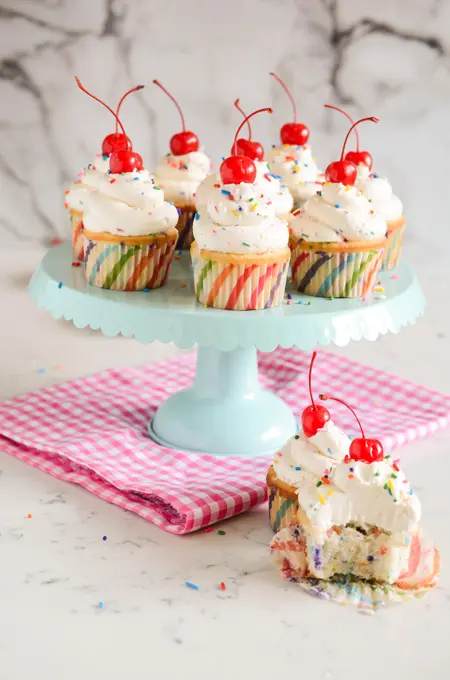 Confetti Cupcakes with Confetti Buttercream