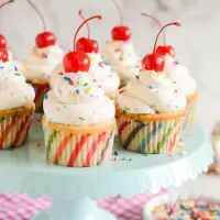 Confetti Cupcakes with Confetti Buttercream