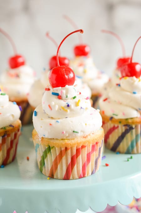 Confetti Cupcakes with Confetti Buttercream