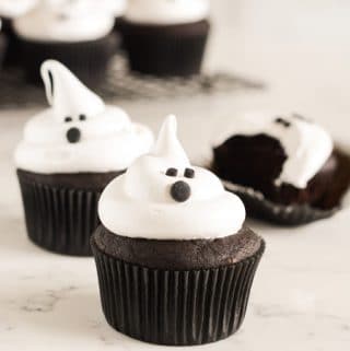 Devils Food Ghost Cupcakes