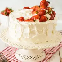 White Cake with Strawberry Filling