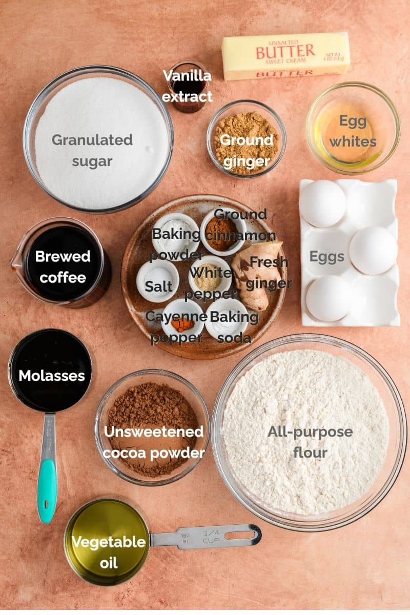 Gingerbread cupcakes ingredients.