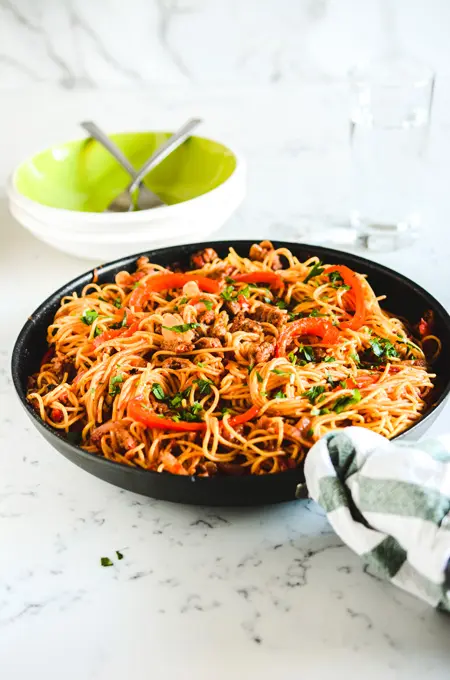 Spaghetti with Sausage and Peppers