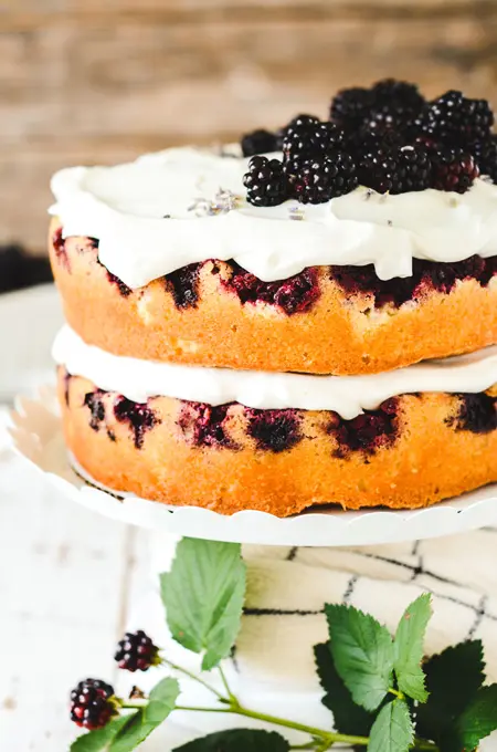 Blackberry Lavender Pound Cake