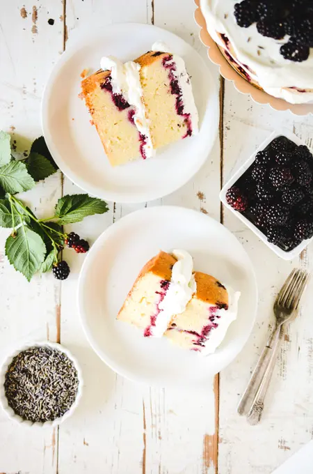 Blackberry Lavender Pound Cake