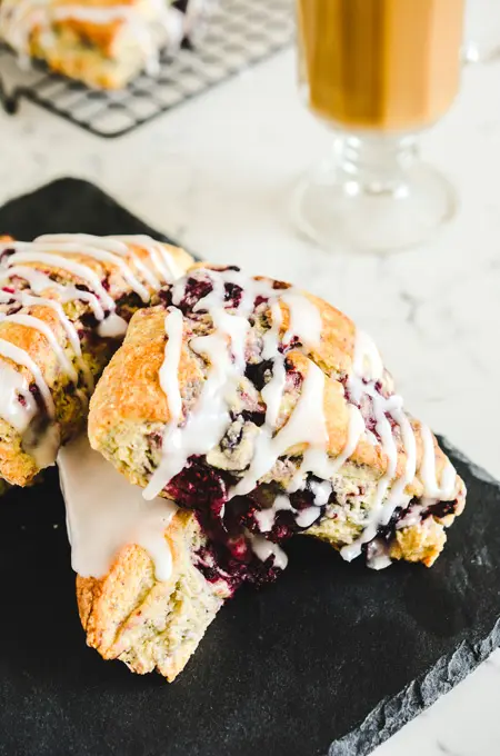 Mixed Berry Scones with Sugar Drizzle