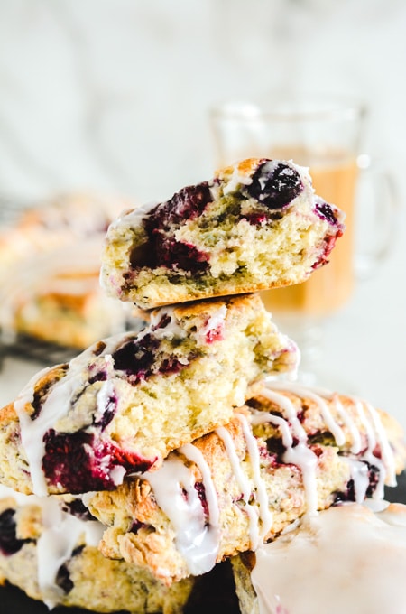 Mixed Berry Scones with Sugar Drizzle